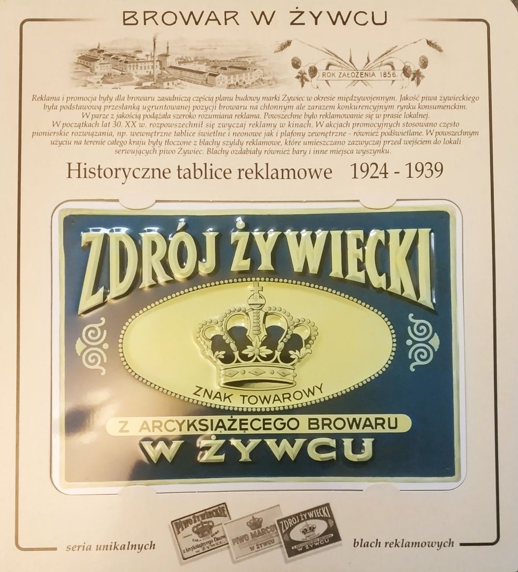 Żywiec, reklama Zdrój Żywiecki, blacha