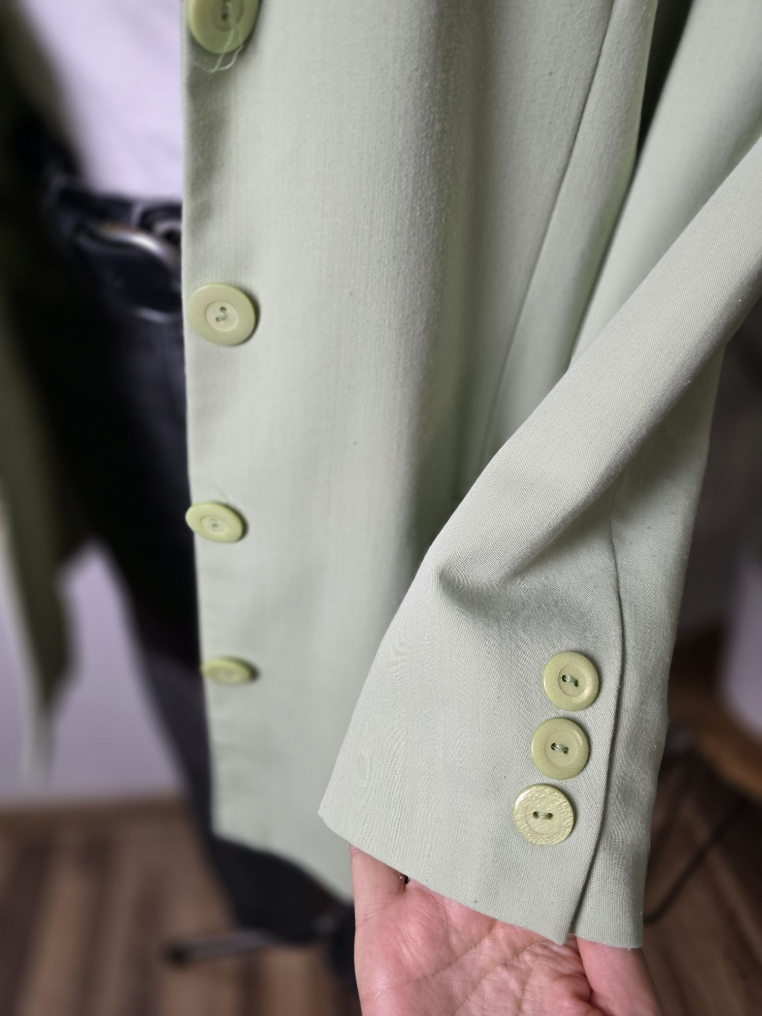 Pistacjowa pastelowa marynarka damska duży rozmiar plus size xl 42