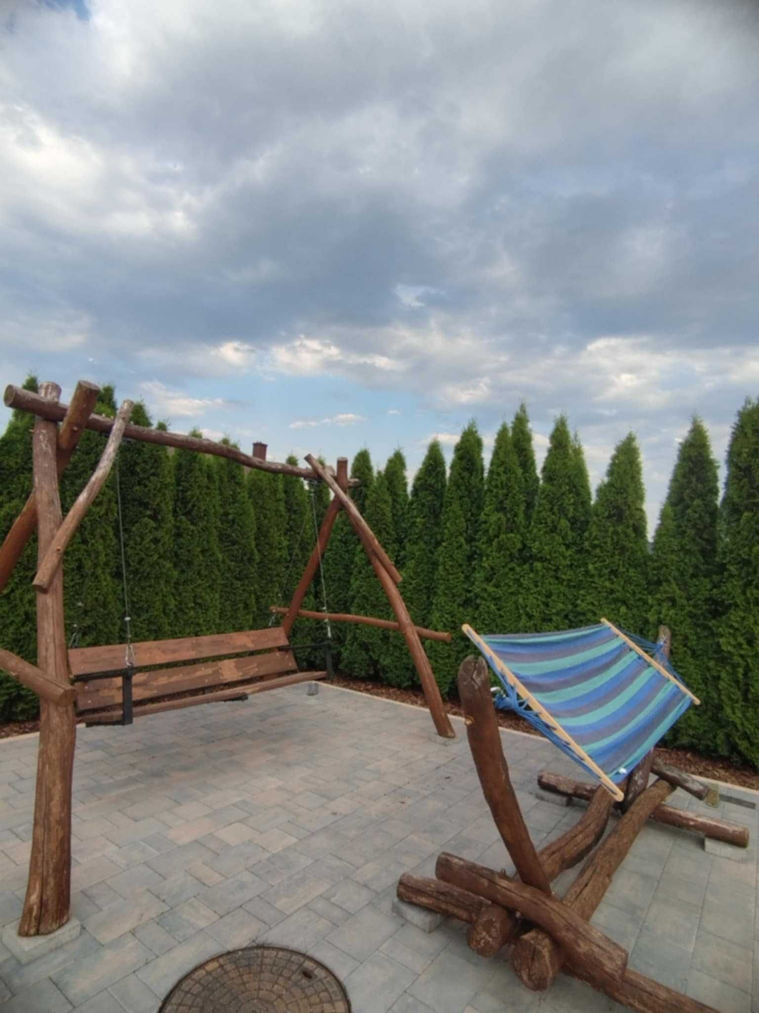 Huśtawka ogrodowa + stelaż z hamakiem