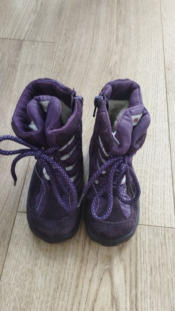 Fioletowe buty botki kozaki na zimę dla dziewczynki elefanter