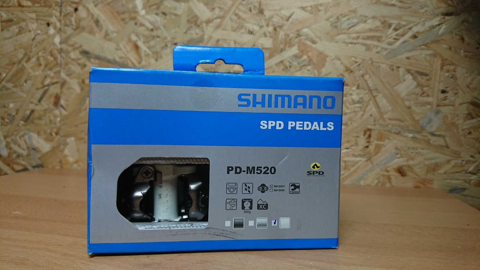 Pedały SPD z blokami M520 Shimano białe NOWE