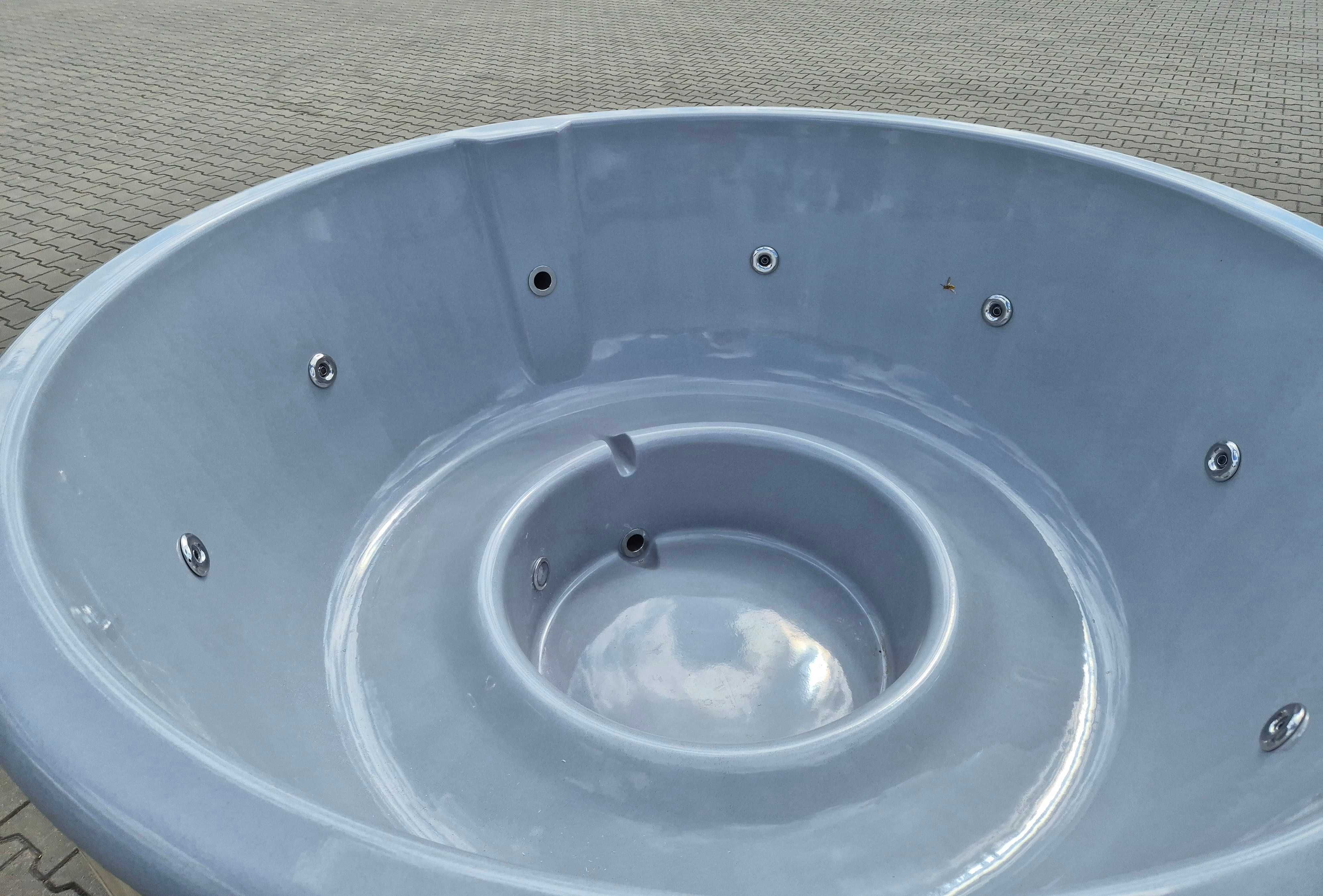 Balia ogrodowa z piecem, jakuzzi, gorąca beczka, wanna z masażem spa