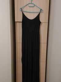 Czarna maxi sukienka na ramiączkach Orsay