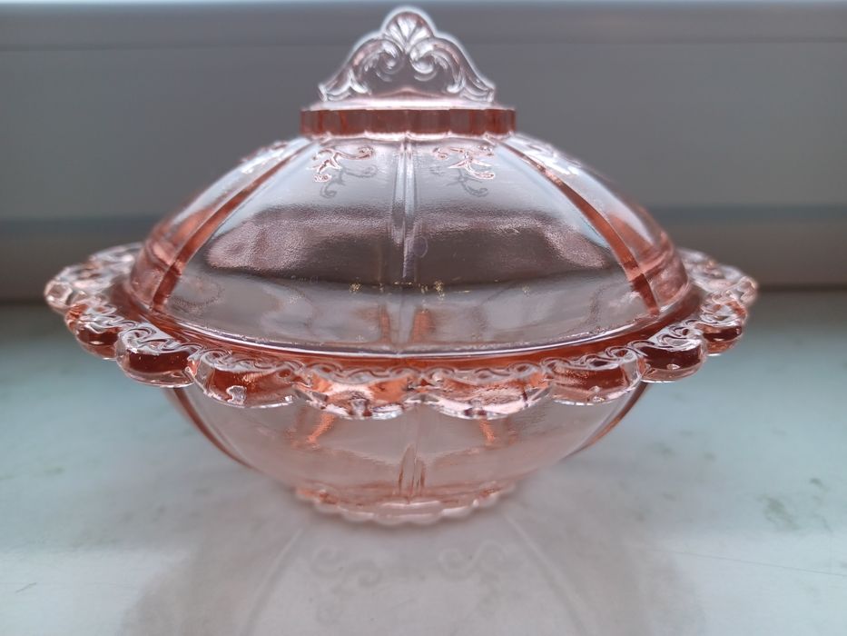 Bomboniera cukiernica kolorowe szkło Prl