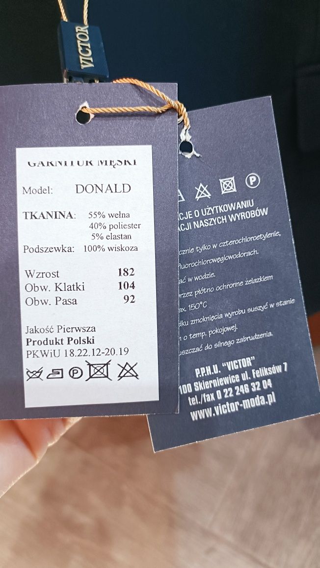 Garnitur męski 182 wzrost