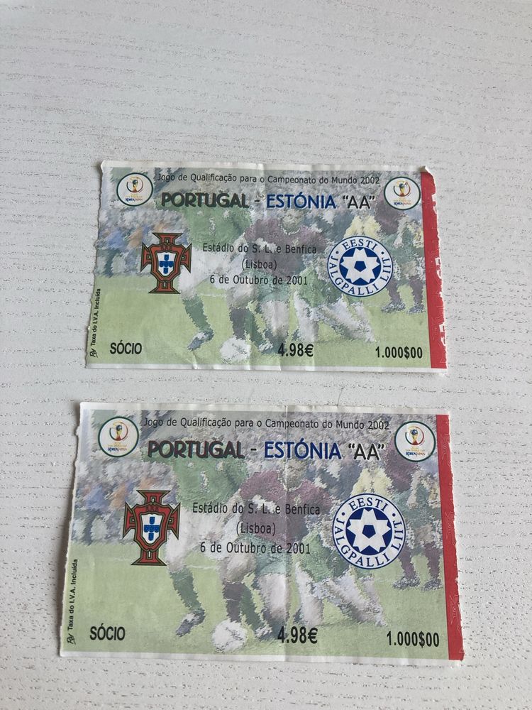 Bilhetes Portugal x Estonia Qualificação Mundial 2002