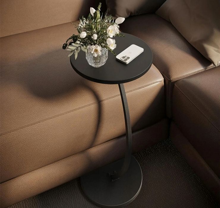 Czarny metalowy składany stojak na kawę stabilny wysokość 60 cm