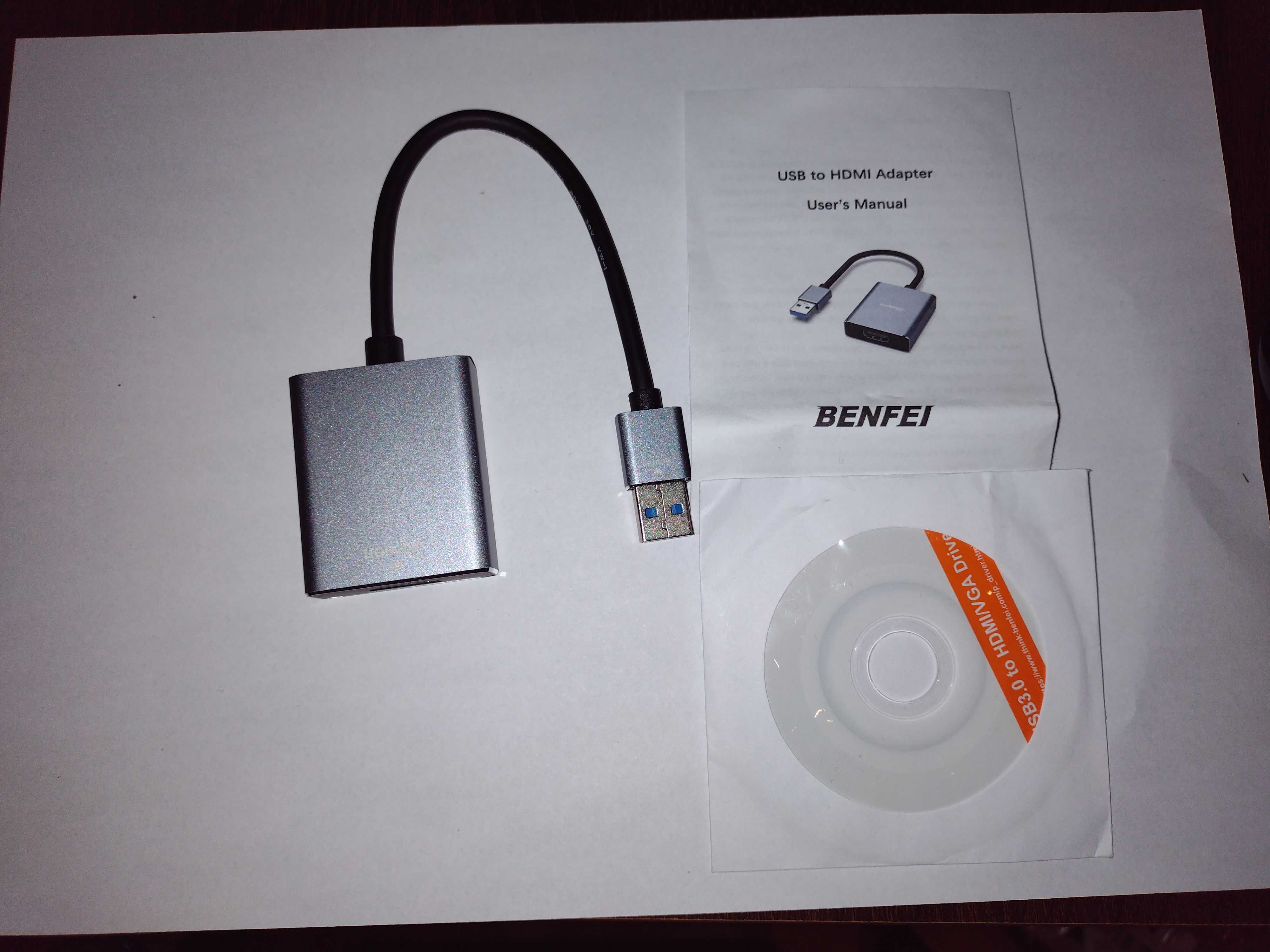 BENFEI Adapter USB 3.0 na HDMI, konwerter HDMI na USB 1080P