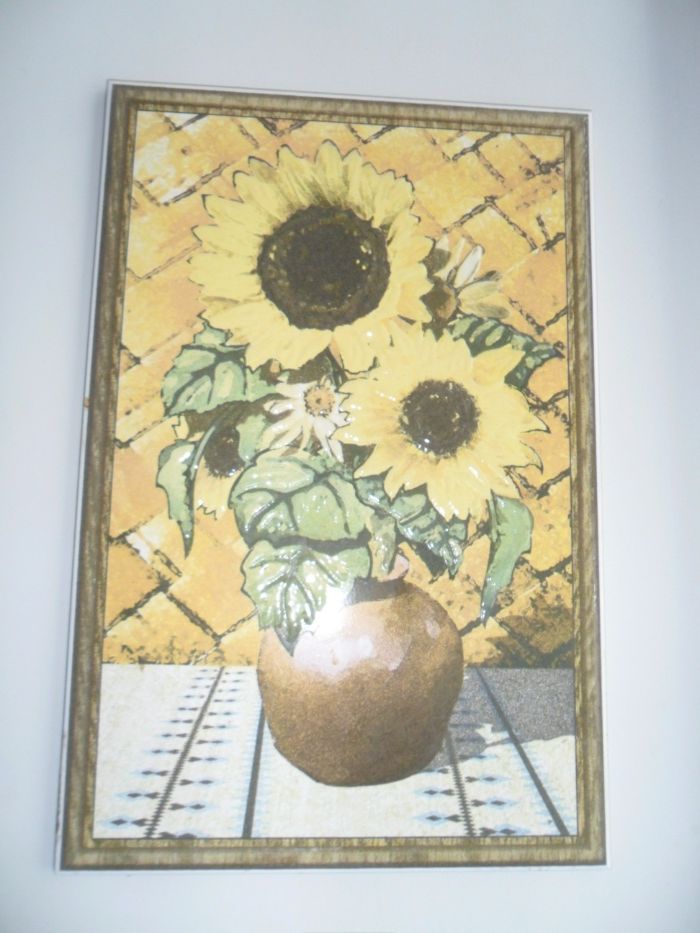 Картина Керамика сувенир декор Подсолнухи