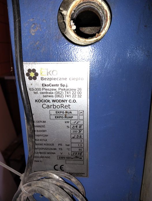 Części piec Ekocentr 15kW na ekogroszek niekompletny