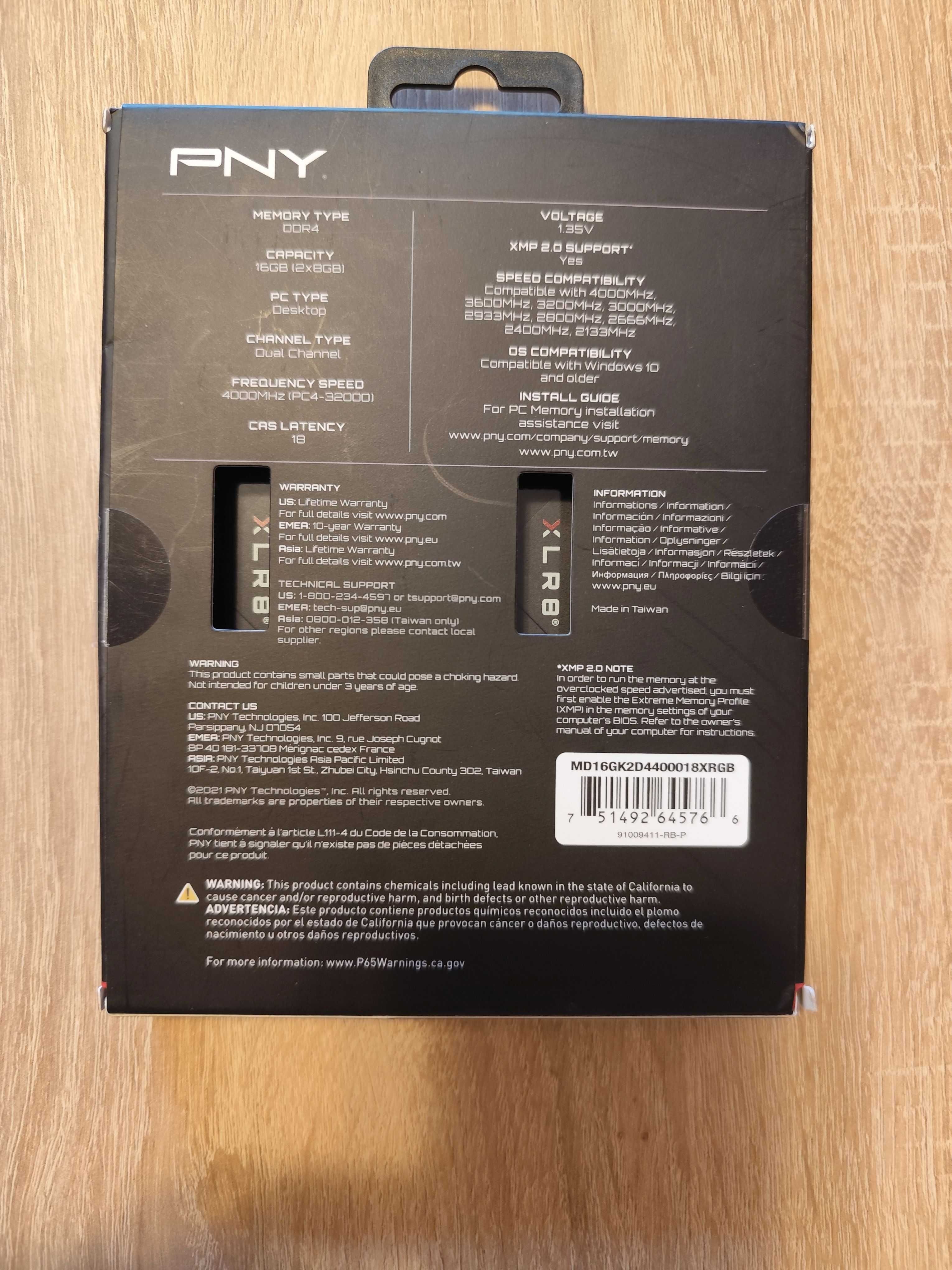 PNY XLR8 Gaming Epic-X RGB DDR4 16 GB, 4000MHz, CL18 - 7 lat gwarancji