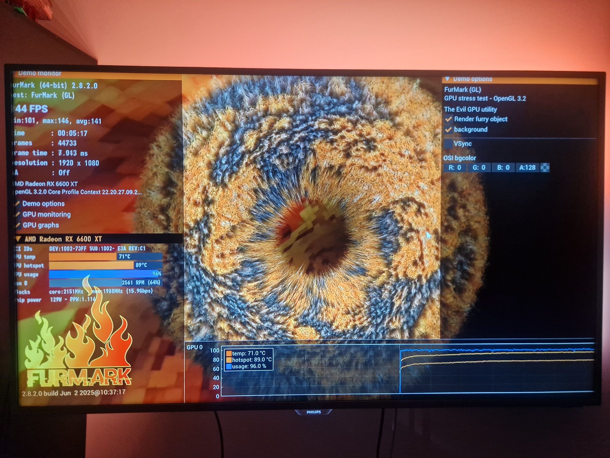 Rx 6600 xt Biostar GAMING Furmark