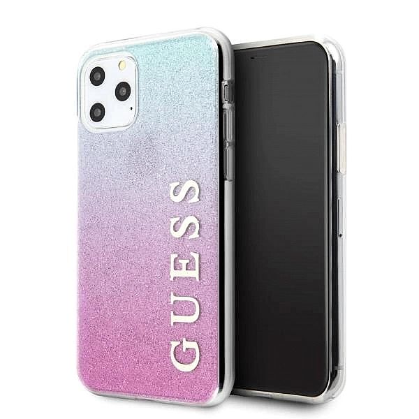 Etui Guess Glitter Gradient na iPhone 11 Pro Max - różowo-niebieskie