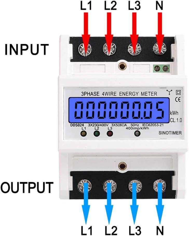 Cyfrowy miernik prądu z ekranem LCD, 3-fazowy, 4-przewodowy 230/400V