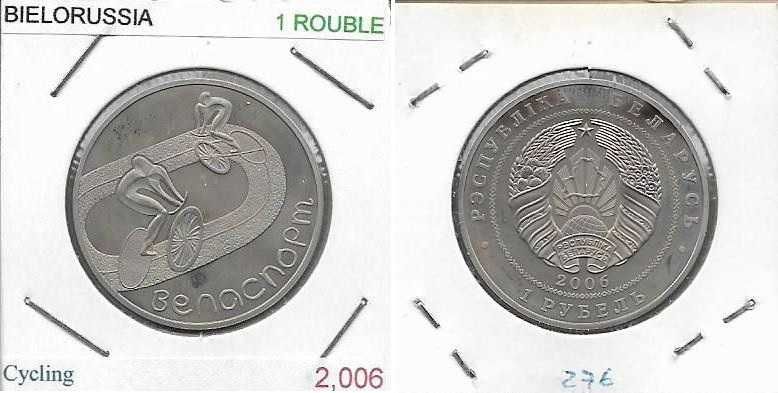 Bielorrússia - - - 1 Rouble - 2006 - - - Ciclismo - - - Moeda Proof