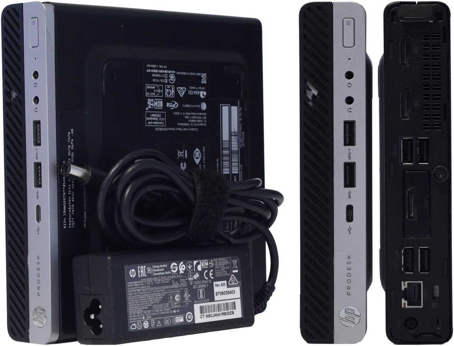Микро HP ProDesk 600 G4 mini 35W (i5-8500T/8GB DDR4/Wi-Fi+BT/m.2/WIN)