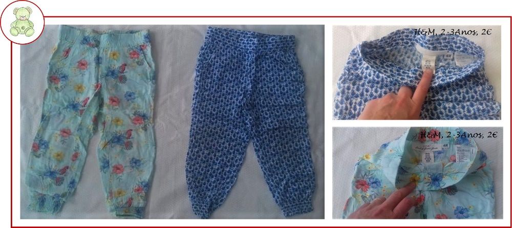 2-3Anos Menina Primavera/Verão - calções, camisas, calças, blusas