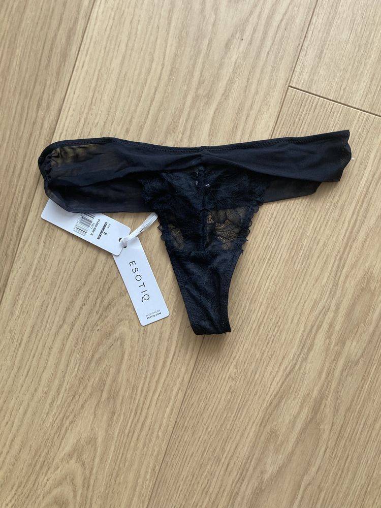Esotiq  nowe stringi z metka s 36 czarne koronkowe sexy
