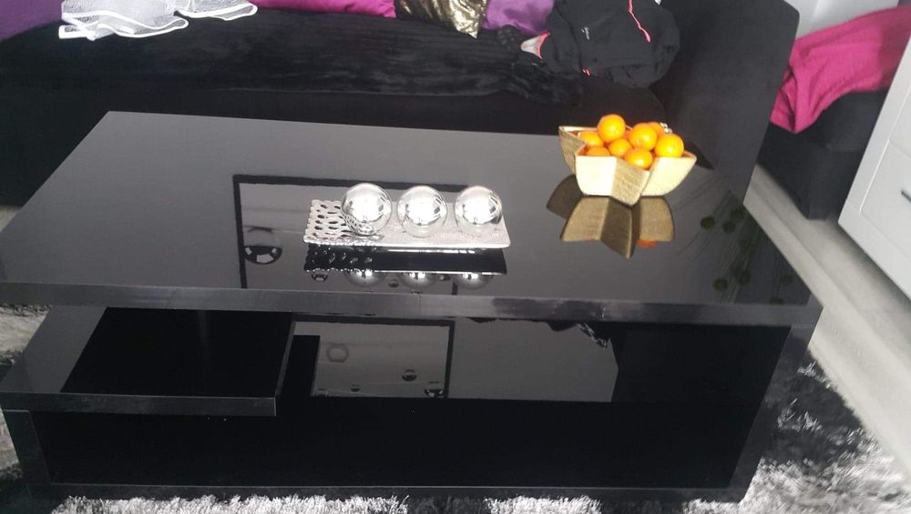 Ława czarny lakier połysk