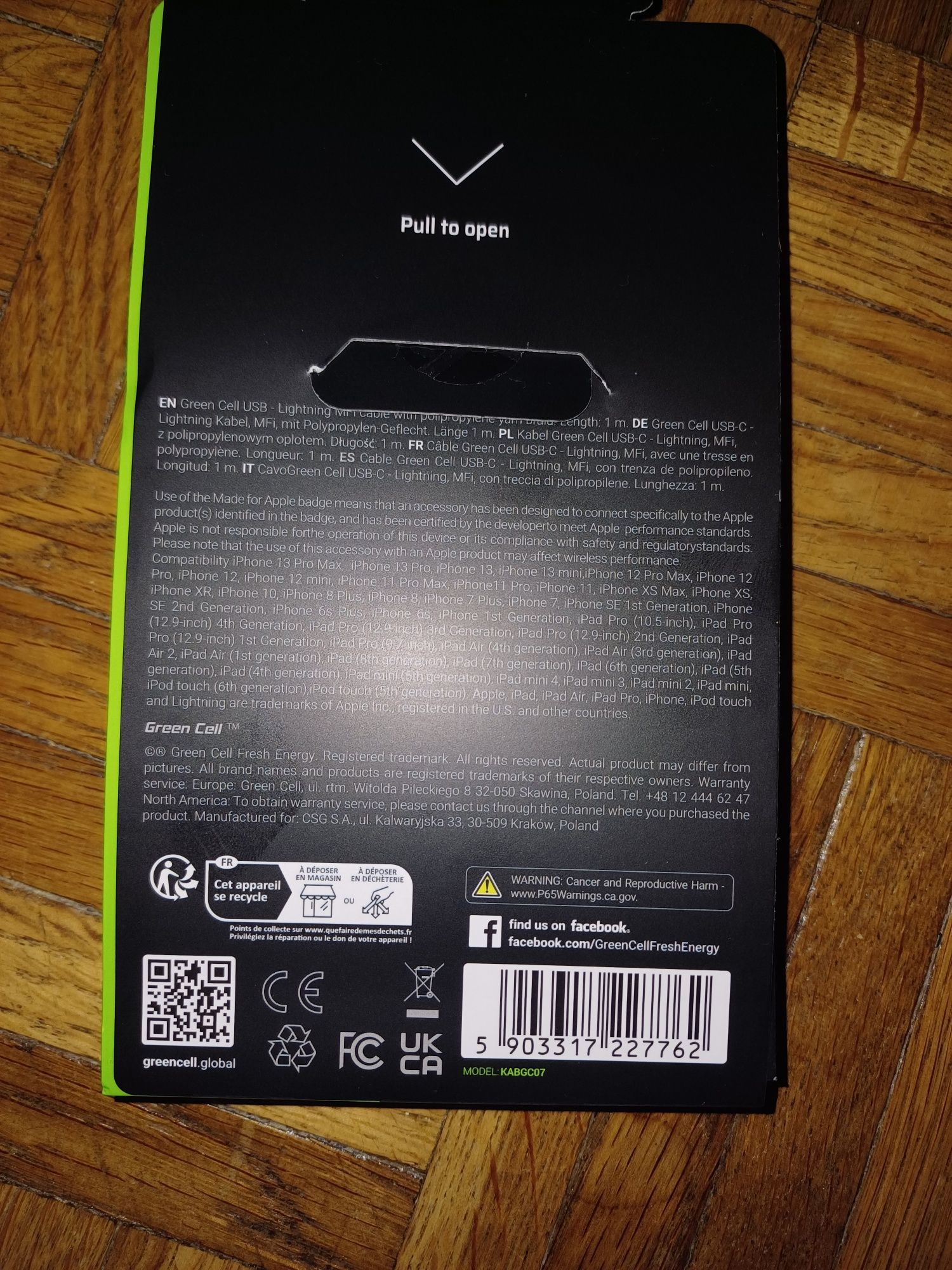 Kabel do ładowania Green Cell USB C - Lightning Cable