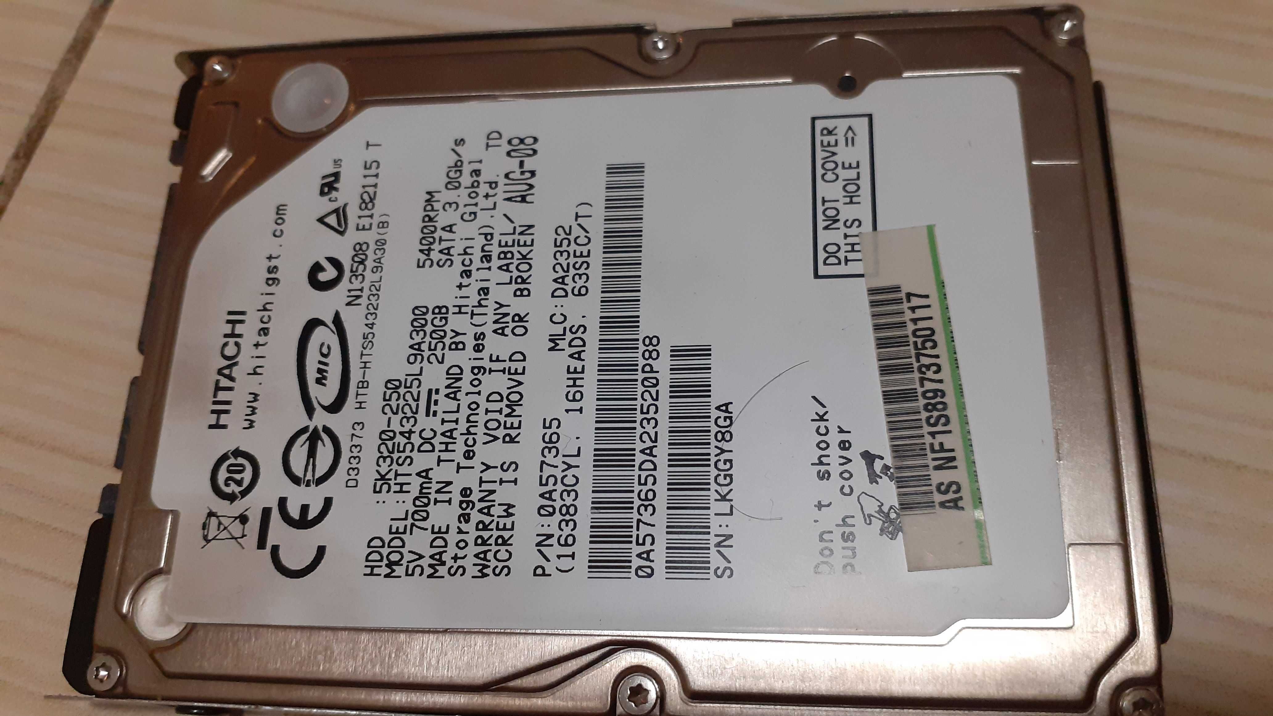 dysk 2.5" Hitachi 250GB Sata 2