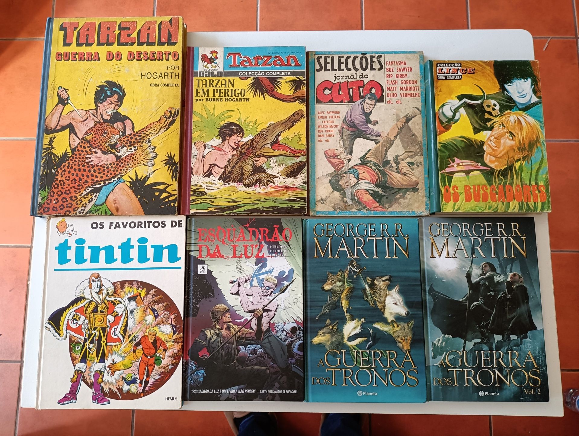 8 Livros Grossos, Os Favoritos do Tintin, Galo, Comix,  Lince,