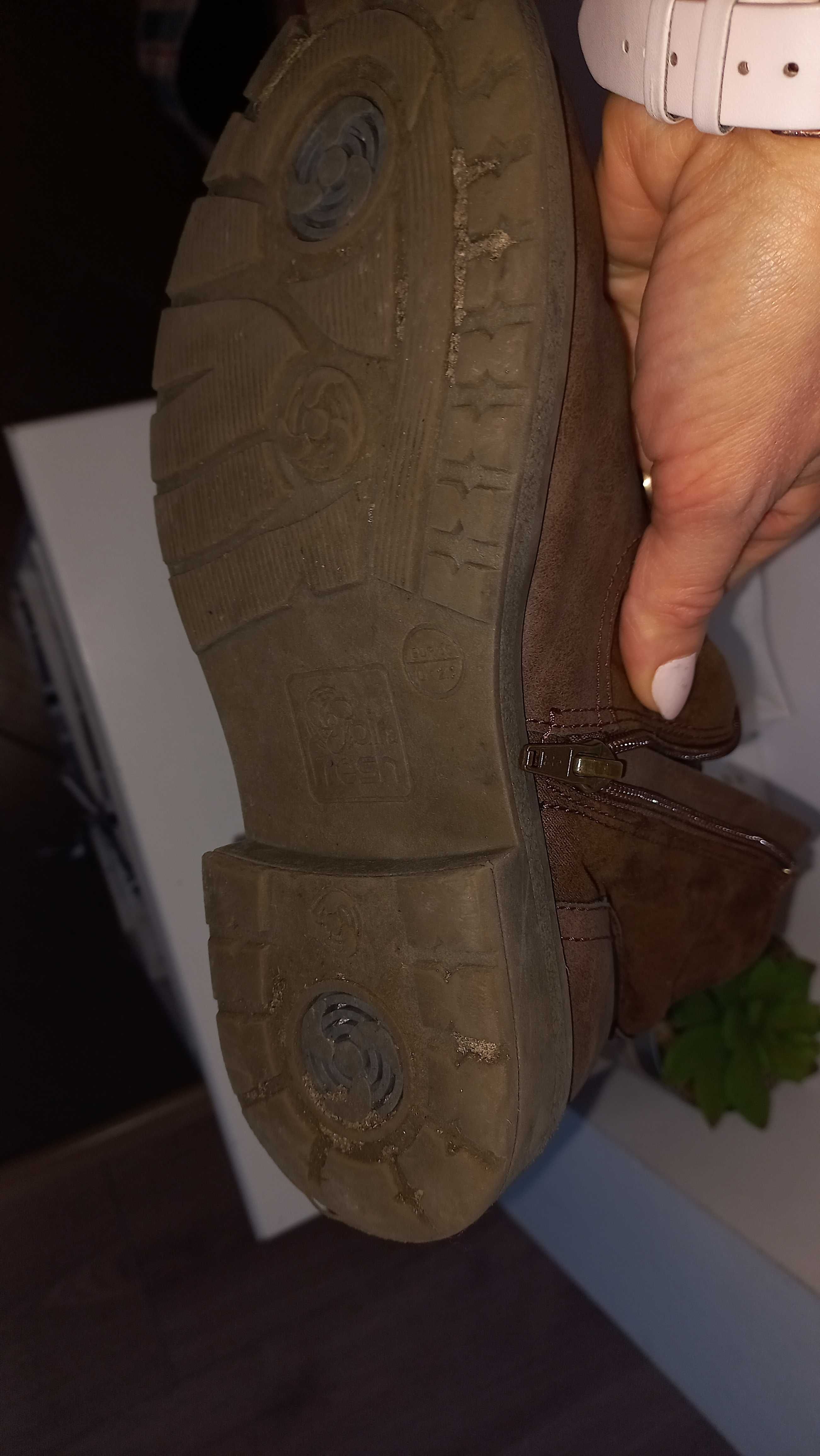 Buty botki dla dziewczynki brązowe kowbojki r.35