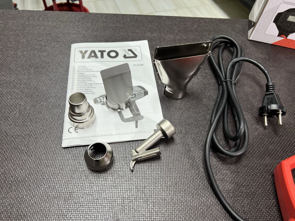 Фен строительный 1600 Вт LCD дисплей YATO + насадка для пайки прутком