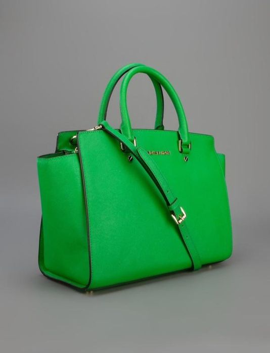 Сумка тоут michael kors selma large satchel зеленого кольору