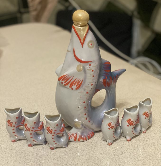 Сервіз порцеляновий «Рибки» для спиртних напоїв