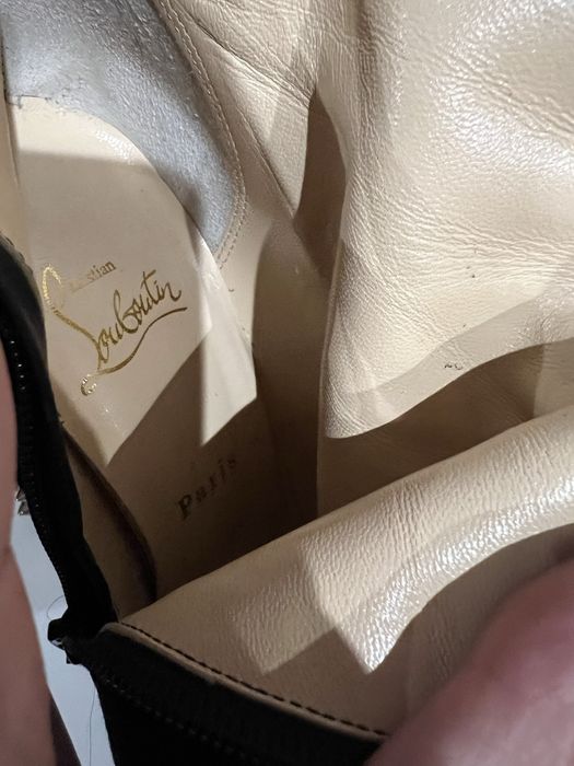 LOUBOUTIN taclou BOTKI czarne ćwieki szpilki zamsz kozaki oryginał