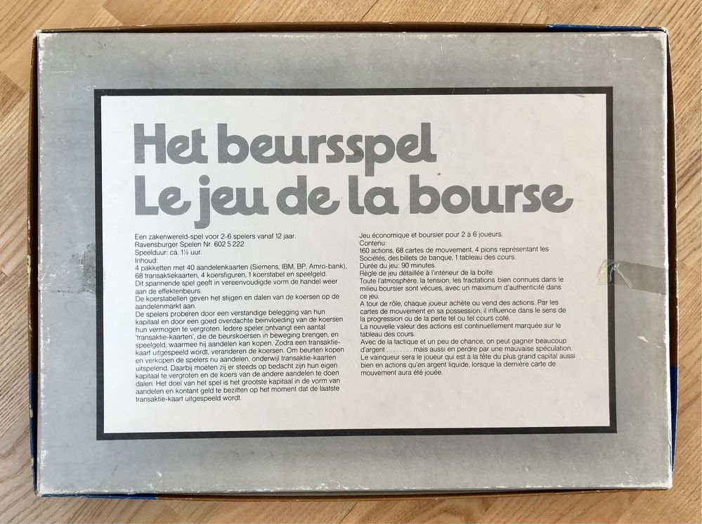 Gra Giełdowa Le Jeu de la Bourse 1977 retro gra towarzyska