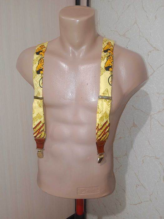 Подтяжки шелковые, шелк, кожа