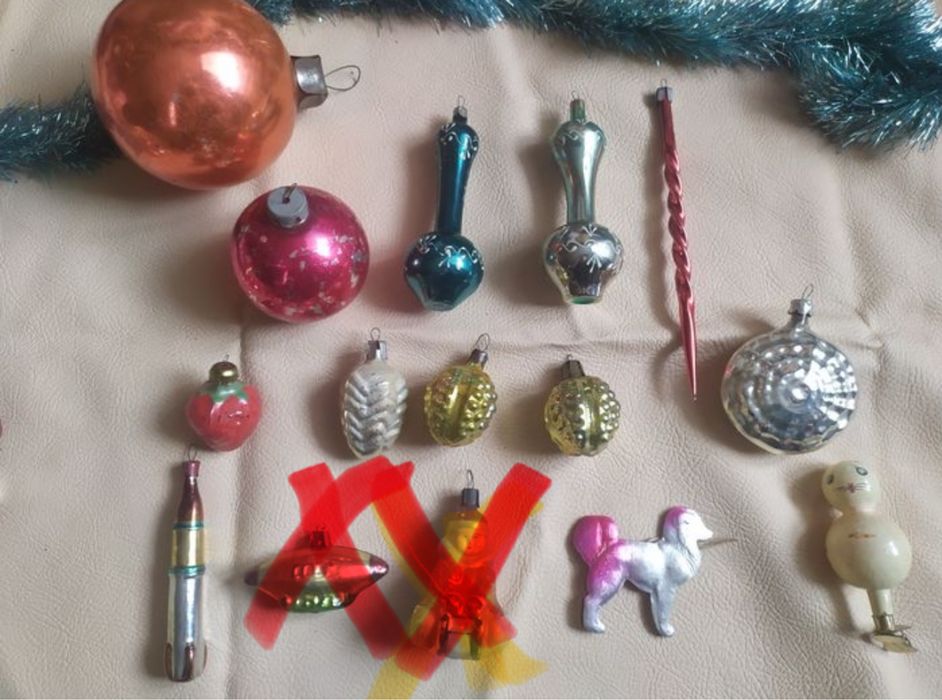 Ёлочные игрушки времени СССР