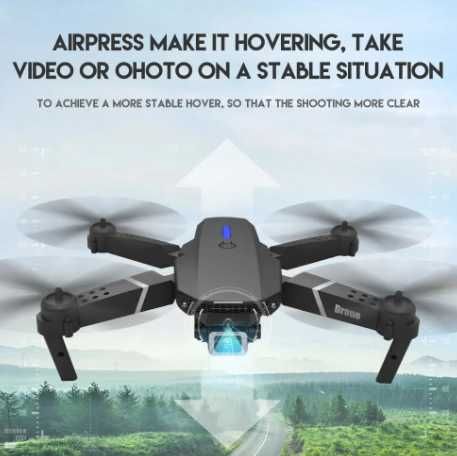 DRON E88 PRO - 2 x kamera - zdalny podgląd w telefonie - NOWY - 12szt