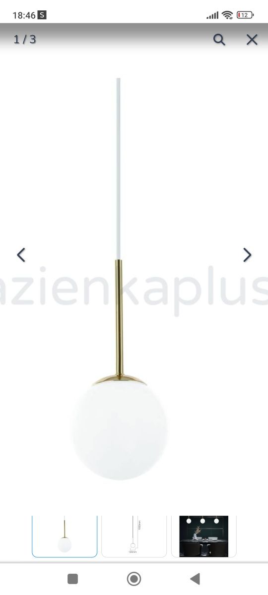 Orlicki Design Bao I Gold lampa wisząca 1x8W złoty/biały OR80087