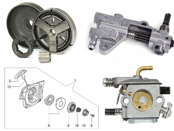 Piła Spalinowa Pilarka Łańcuchowa Do Drzewa 5,5km Mocna Zestaw Xxl Bav
