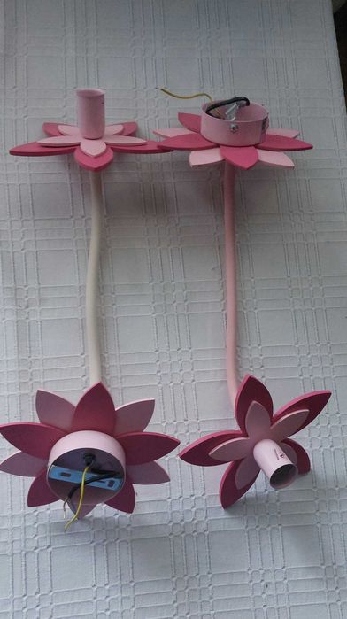 Komplet: lampa/plafon okrągły + dwa kinkiety + lampka biurkowa