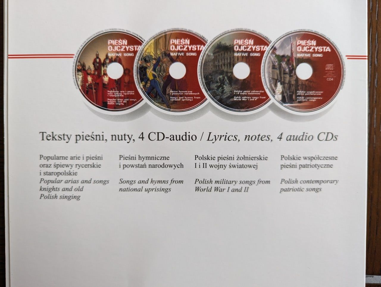 Pieśń ojczysta książka plus 4 płyty CD