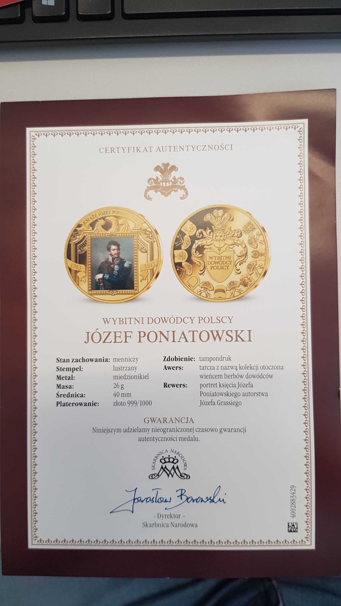 Medal - Józef Poniatowski, Wybitni Dowódcy Polscy