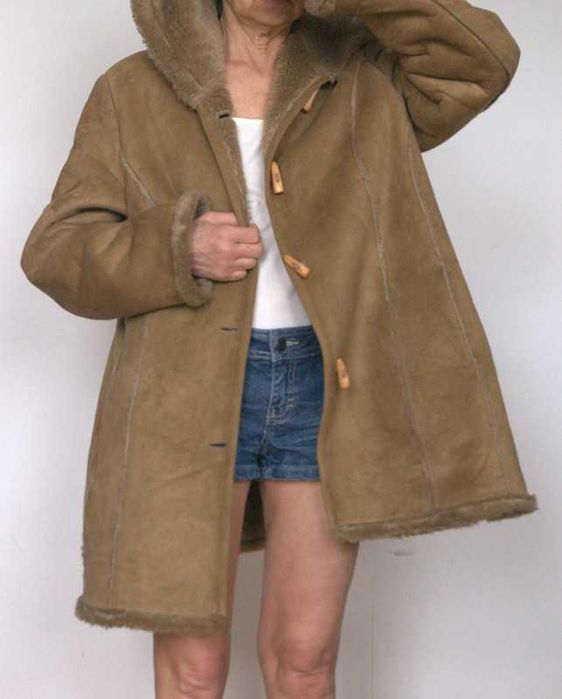 Kożuch ekologiczny z kapturem