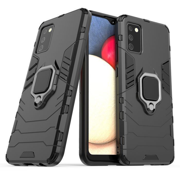 Eleganckie etui Ring Armor z uchwytem na palec do Samsung Galaxy A03S