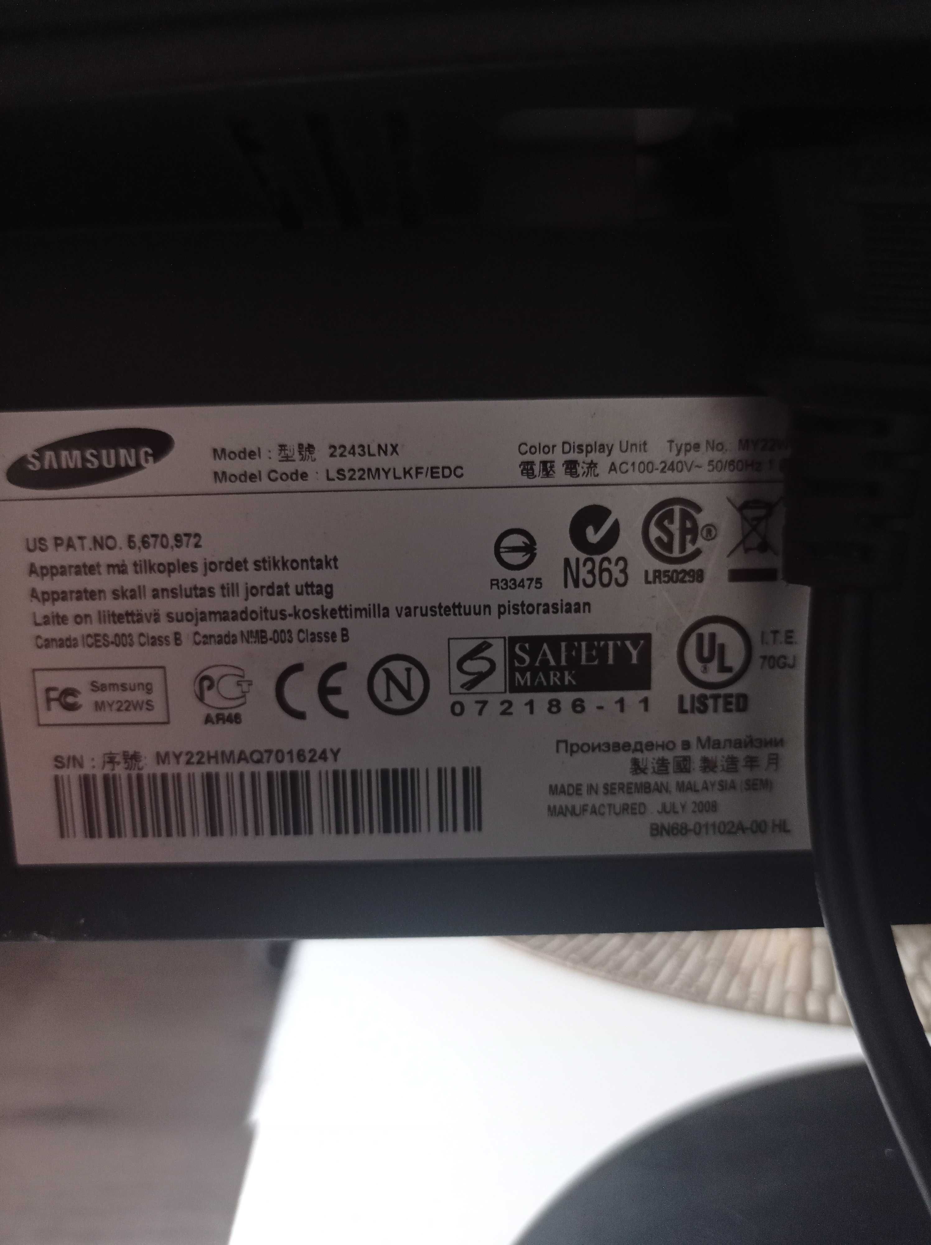 Monitor Samsung 22 całe