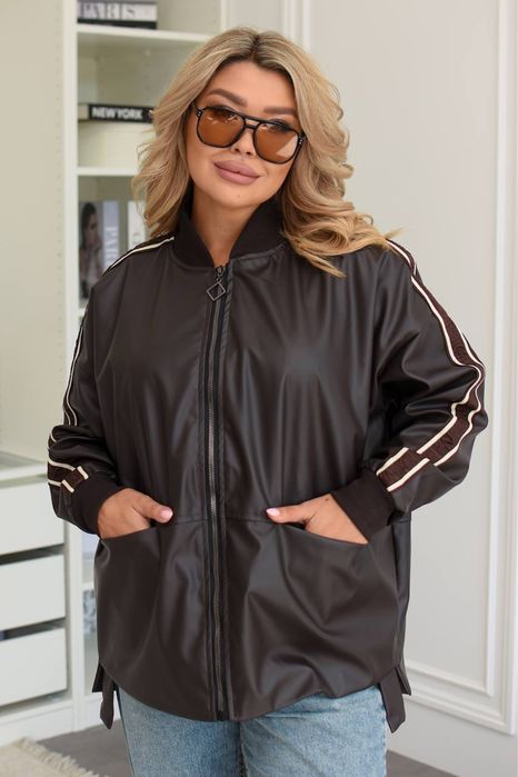 Куртка бомбер жіночий еко шкіра на підкладці.50-52,54-56,58-60,62-64