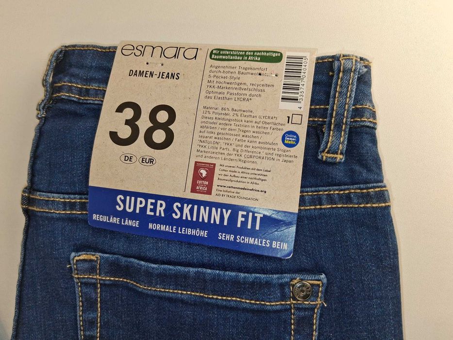 A108 Jeansy Damskie Esmara Super Skinny Fit Rozmiar S 38 Granatowe