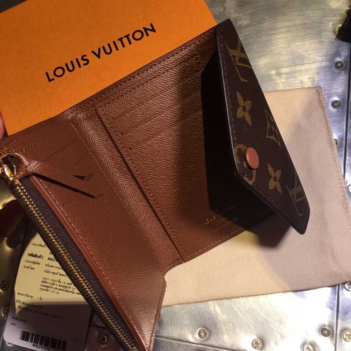 Louis Vuitton Victorine LV Monogram Mały Portfel Brązowy Klamra