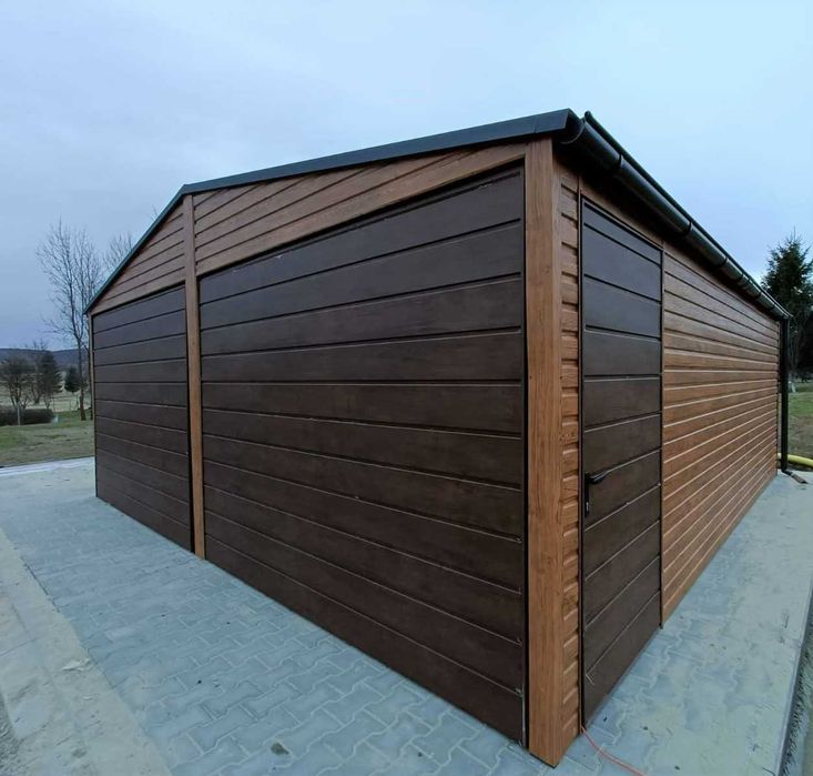 Garaż Blaszany Magazyn Schowek kolor drewnopodobny wymiary