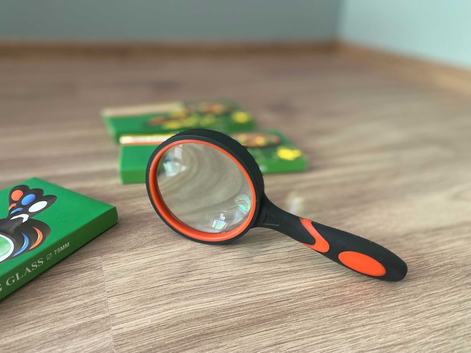 Лупа ручная увеличительная Ø75 мм с прорезиненной ручкой