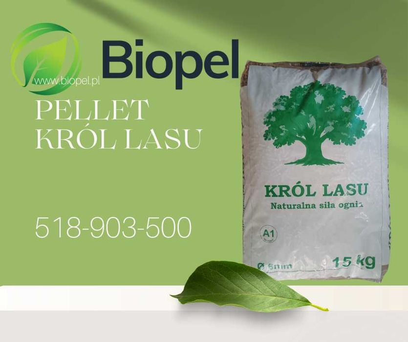 KRÓL Lasu Pellet sosnowo- dębowy PRODUCENT pelet A1 fi 8 mm fi 6 mm