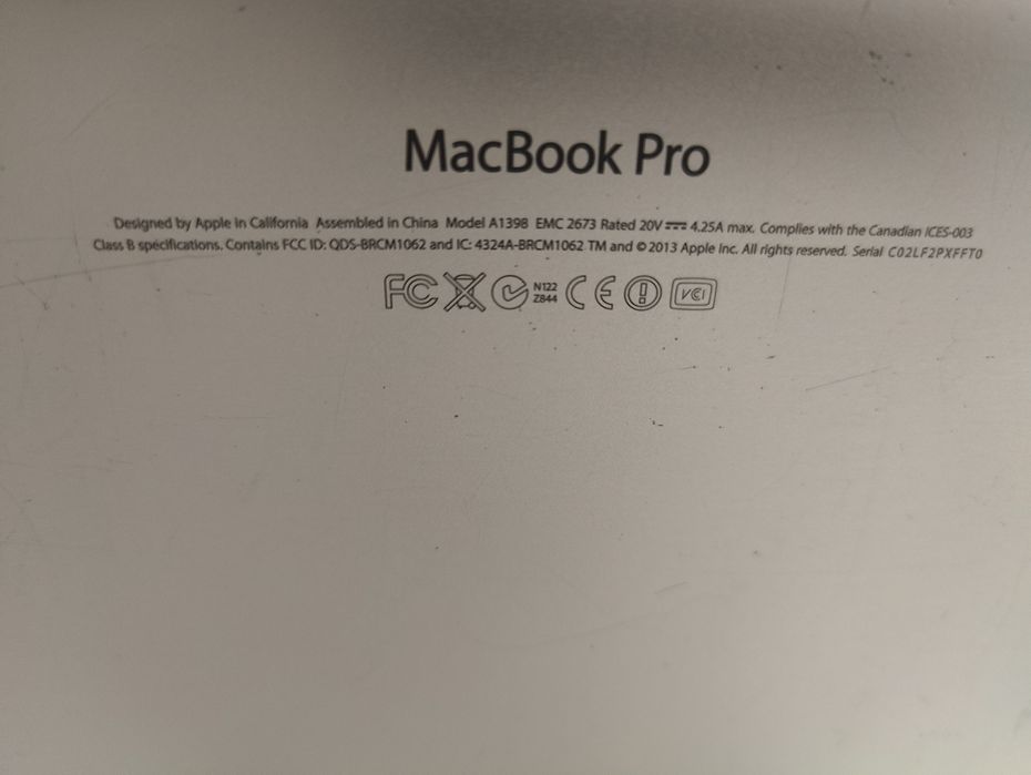 MacBook pro A1398 2013року